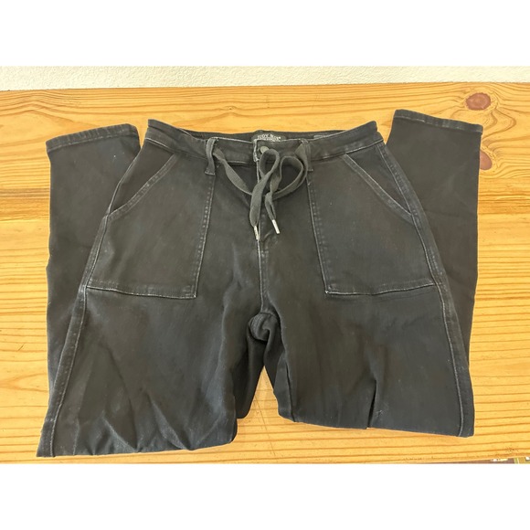 Judy Blue Denim - Judy Blue Jogger Jeans Womens 13/31 Stretch Black High Rise Drawstring Denim